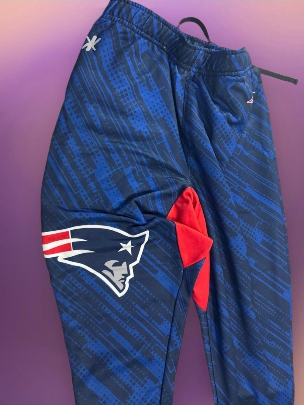 NFL Patriots Blue and Red Mens Jogger Pants